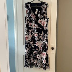 Sleeveless Black Flowy Floral Maxi Dress NWT